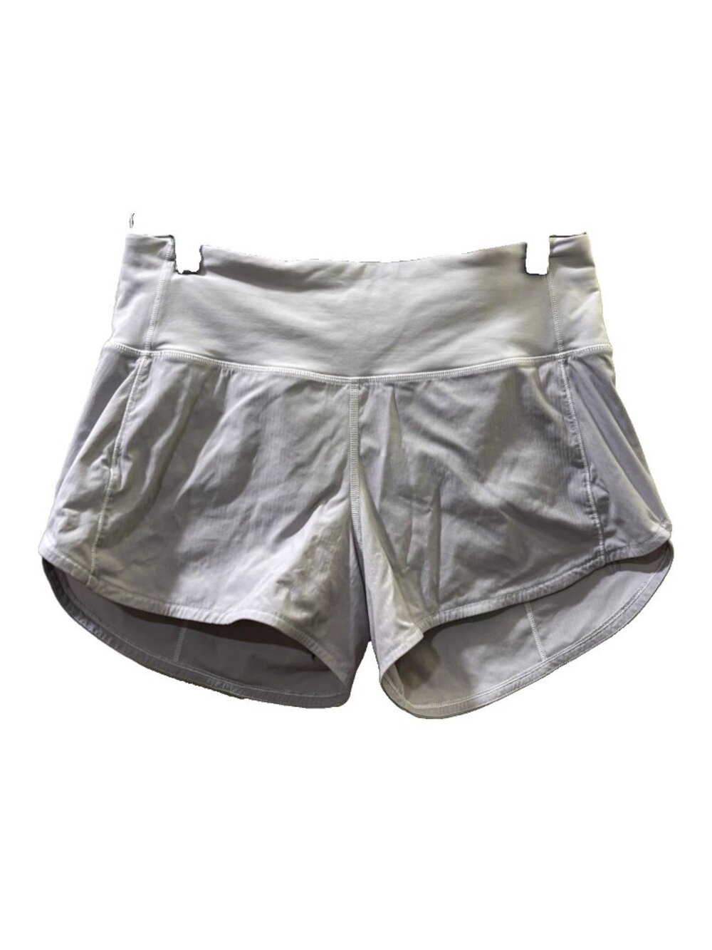 Lululemon Running Shorts Women 4 soft gray Solid Lined Pockets 4" Inseam